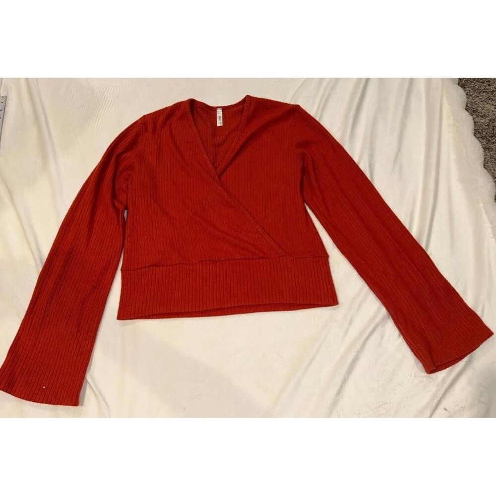 Forever-21 Women's Orange and Red Blouse